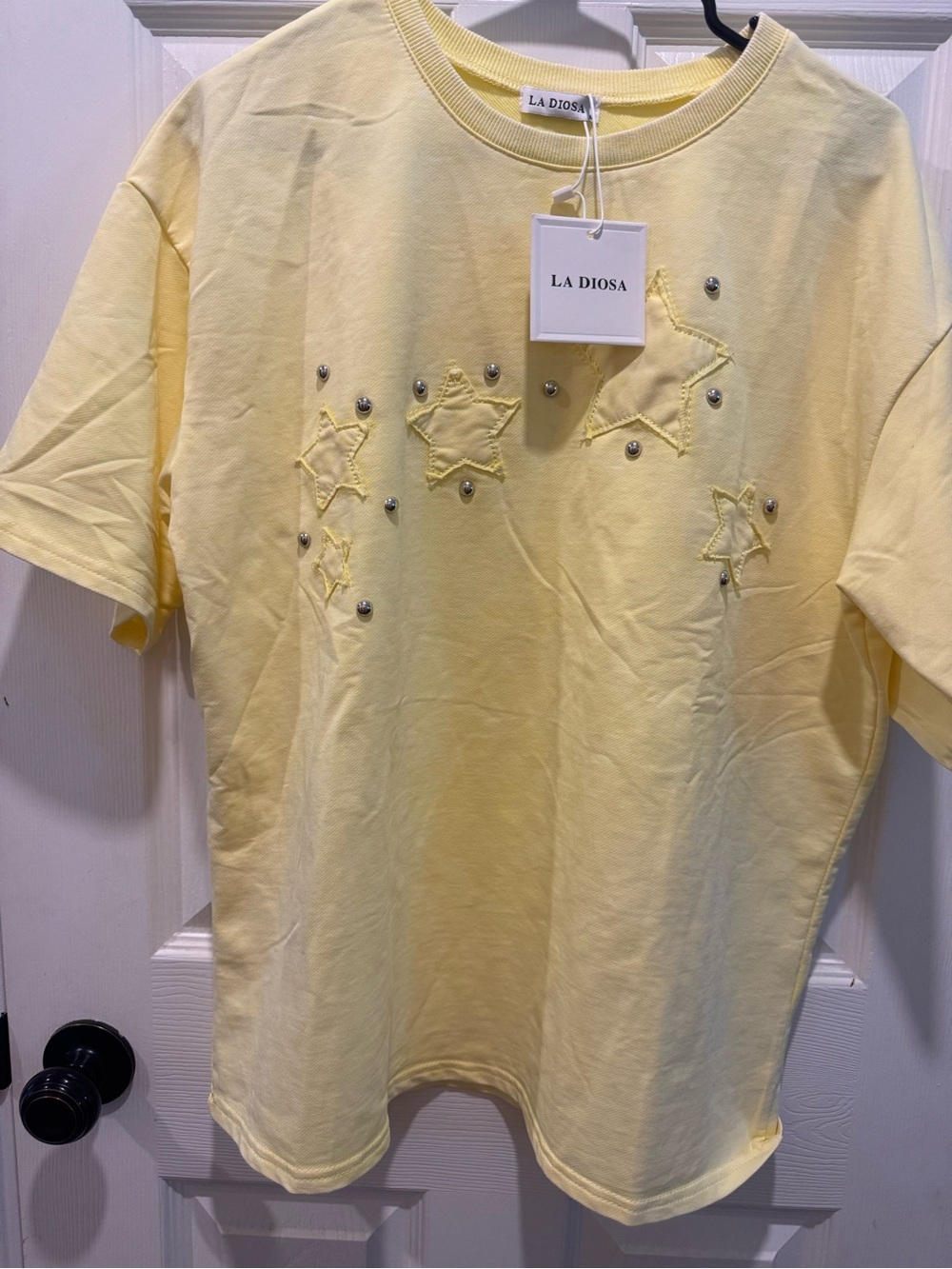 Yellow Star Embellished Women's Tee